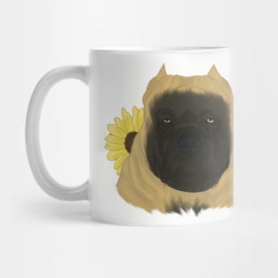 Fawn American Bully with Sunflowers Mug